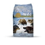 A bag of Taste of the Wild Pacific Stream dog food