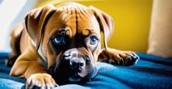 boxer brown puppy with blue eyes drawing